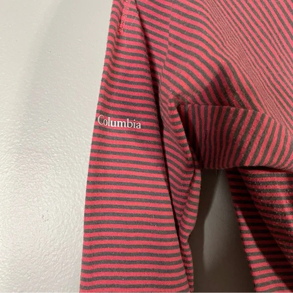 Columbia Pink Grey Striped Casual 1/4 Zip Up Pullover Sweatshirt XS Gorpcore - Picture 4 of 4
